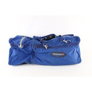 Vintage 90s Pepsi Co Spell Out Handled Large Duffle Bag Carry On Gym Bag Blue